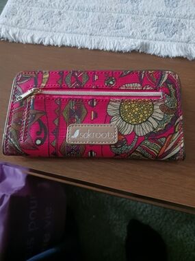 Sakroots Pink Floral Zip Wallet